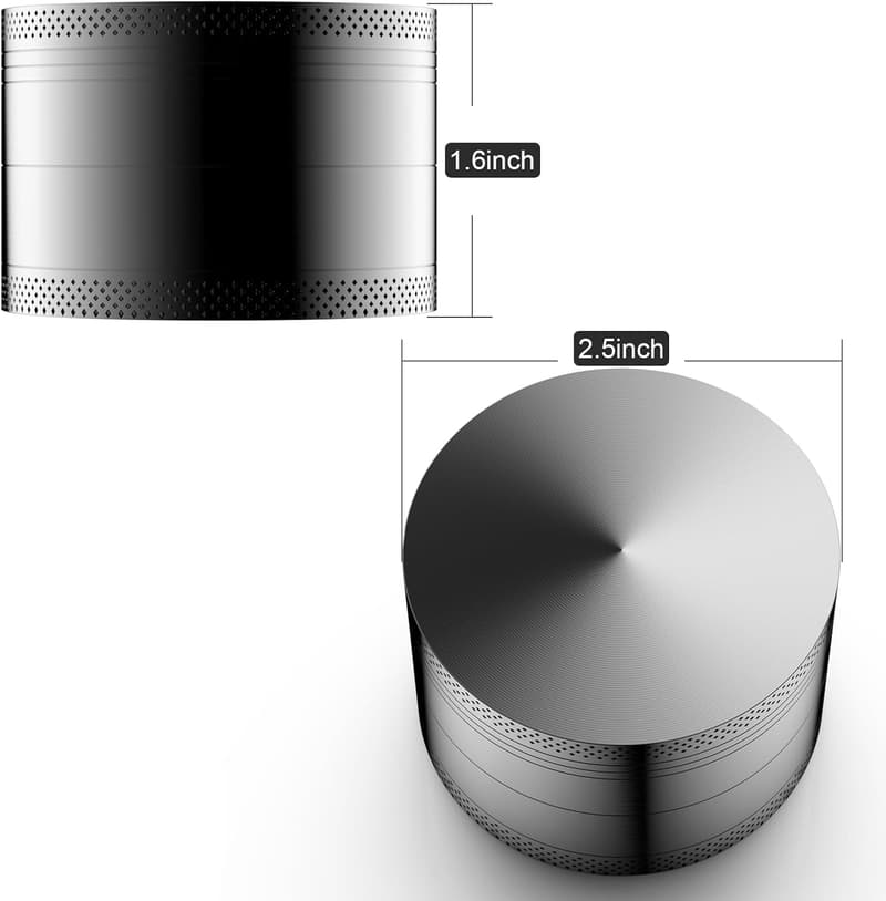 Black 2.5-Inch Spice Grinder with Bowl Screen