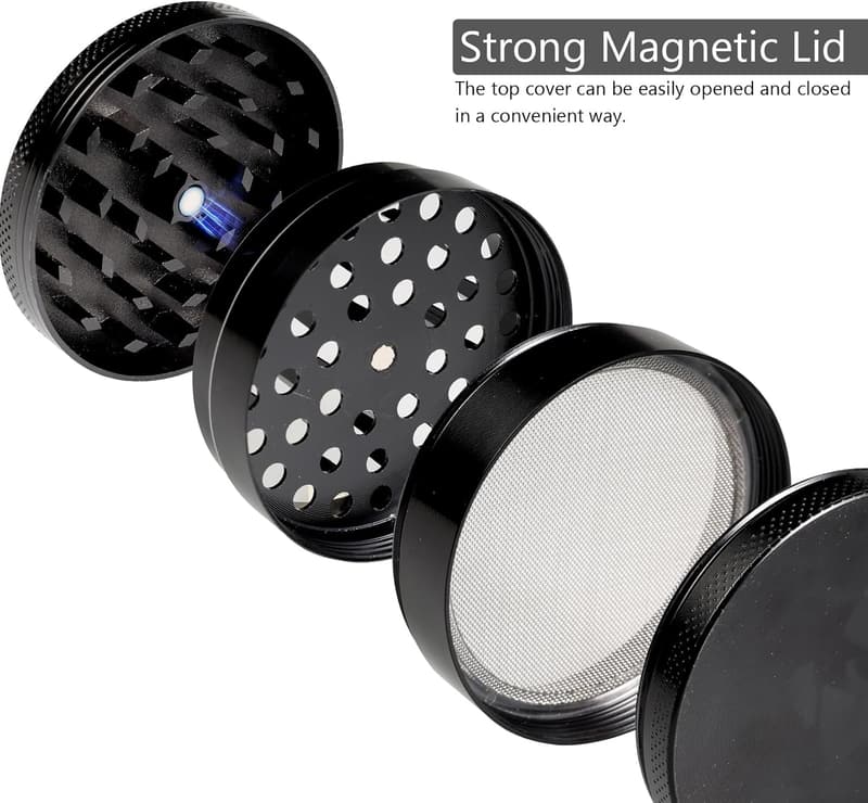 Black 2.5-Inch Spice Grinder with Bowl Screen