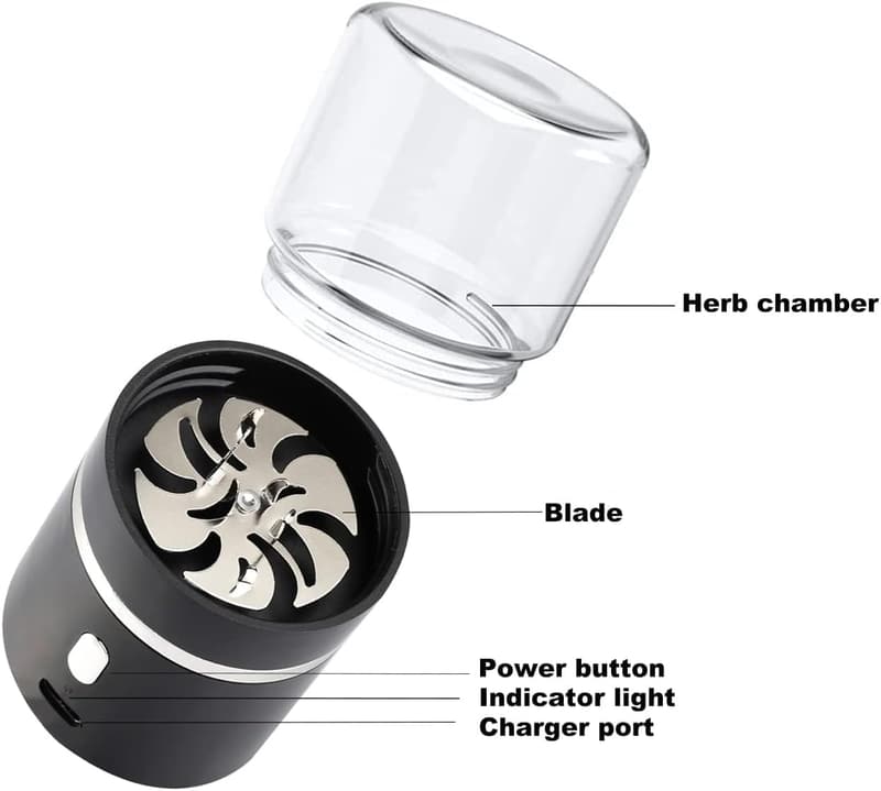 Compact Electric Spice Grinder with 50ml Jar, 400mAh Battery