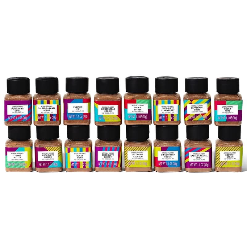 Hot Chocolate Mini Bottles Gift Set - 16 Flavor Sampler