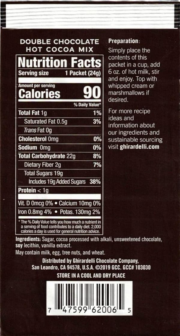 Ghirardelli Double Chocolate Hot Cocoa Mix - 10 Packets