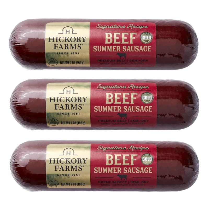 Hickory Farms 100% Beef Summer Sausage 3-Pack for Charcuterie