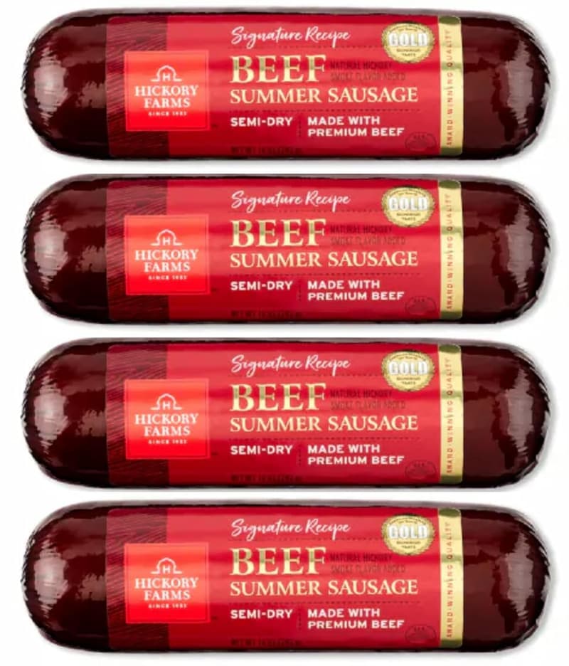 Hickory Farms Summer Beef Sausage - 10 oz Pack of 4