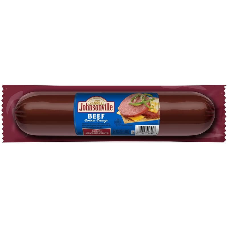Johnsonville Beef Summer Sausage - Protein Snack for Charcuterie