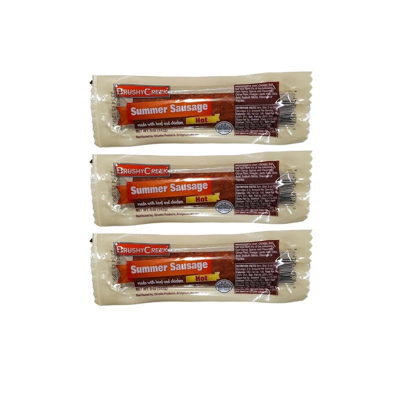 Brushy Creek Hot Summer Sausage, 5oz, 3-Pack