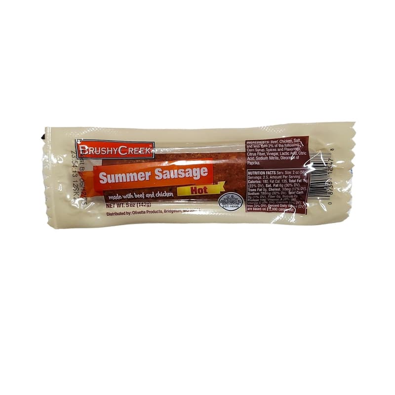 Brushy Creek Hot Summer Sausage, 5oz, 3-Pack