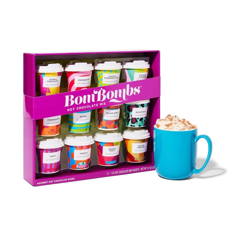 Hot Chocolate Gift Set with Mini Cup - 12 Dessert Flavors