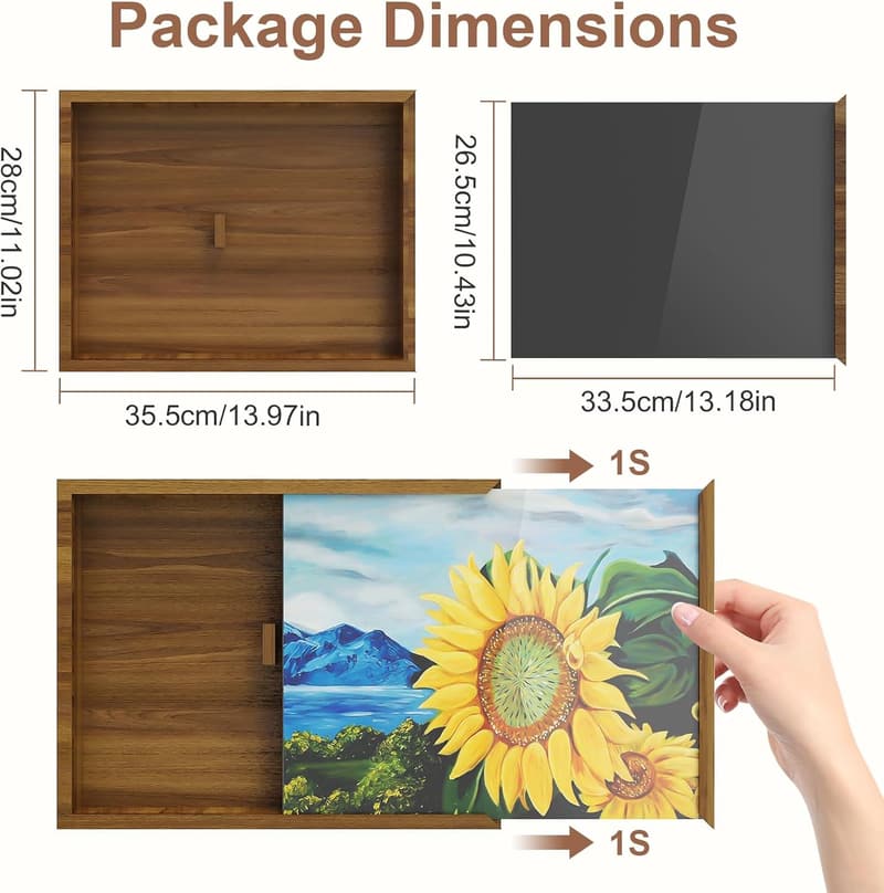 Concealment Furniture Wall Safe for Pistols - Wooden Storage Shelf