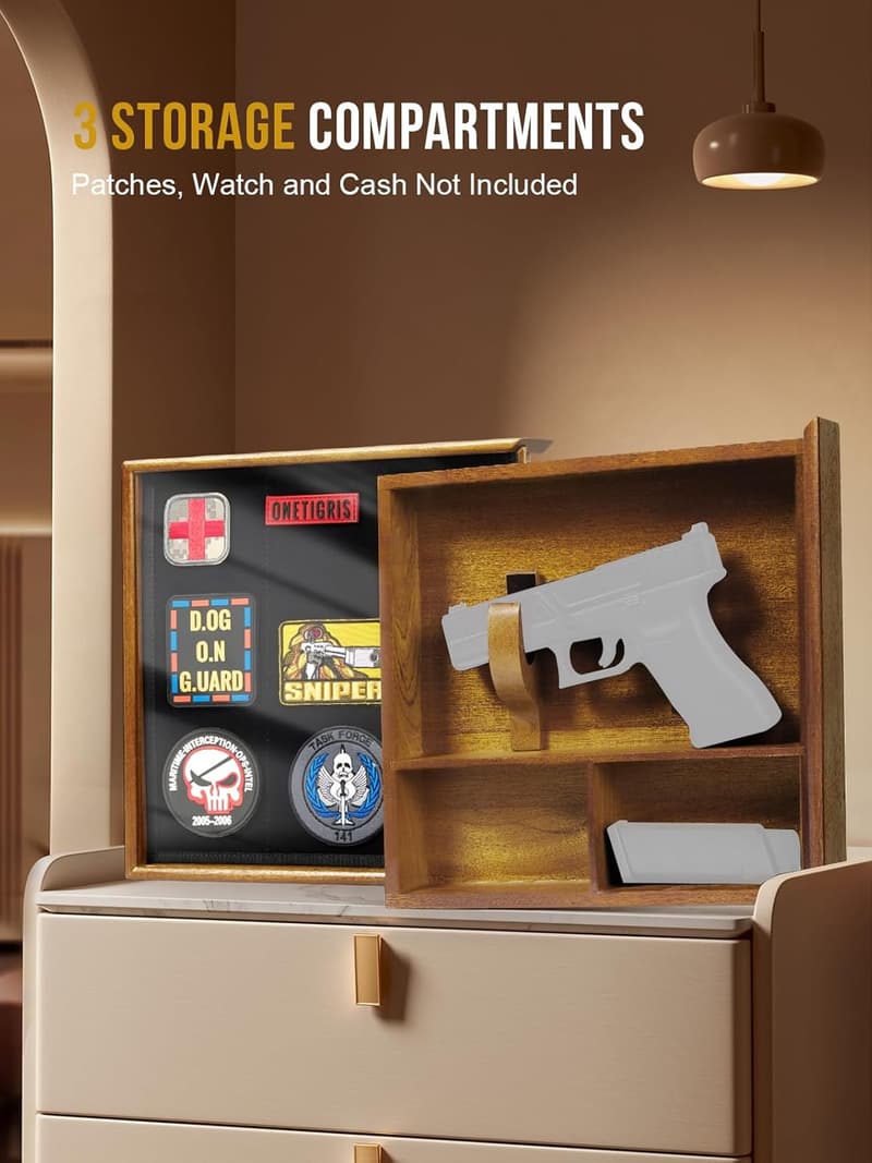 Hidden Wall-Mounted Shelf with Secret Compartment Storage