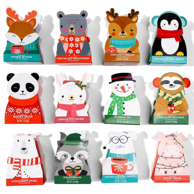 Holiday Hot Chocolate Gift Set – 12 Flavors in Festive Packaging
