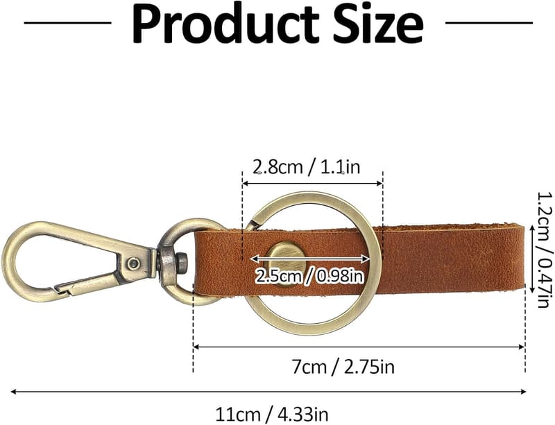 High-End Leather Keychain for Him – First-Layer Cowhide
