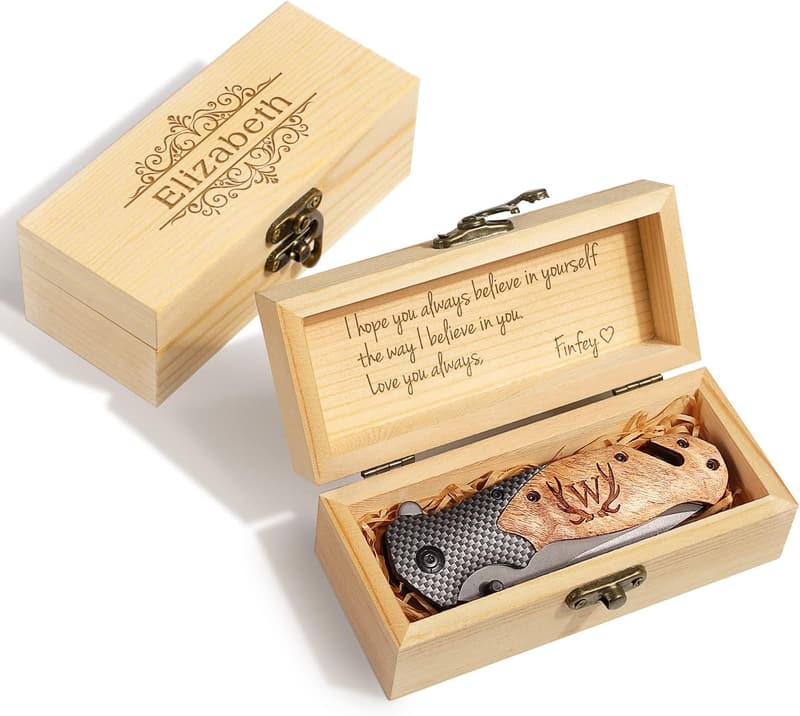Engraved Pocket Knife Gift Set for Men - Ideal for Father's Day