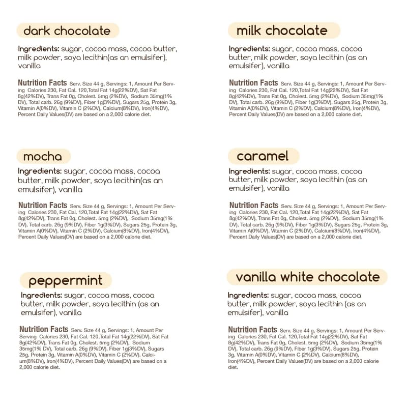 Variety Hot Chocolate Sticks Gift Set - 6 Pack for Cocoa Lovers