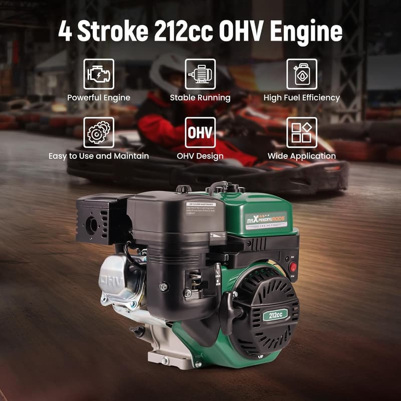 212cc Gas Engine for Go-Karts and Lawn Equipment, 4 Stroke OHV