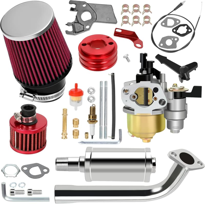 Predator 212cc Carburetor Exhaust Muffler Stage 2 Kit for Mini Bikes