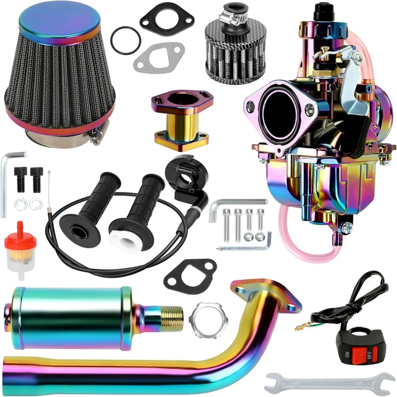 Stage 2 Carburetor Exhaust Pipe Muffler Kit for Predator 212cc Mini Bikes