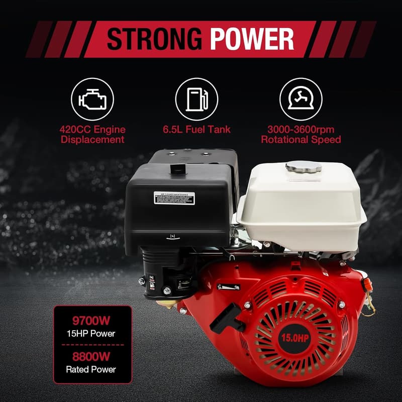 15HP 4-Stroke Gas Engine for Go-Kart & Garden Tools