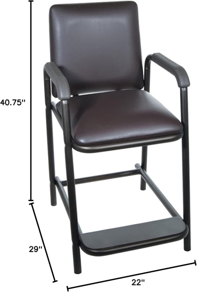 Drive Medical Hip High Chair with Back and Arms - Brown