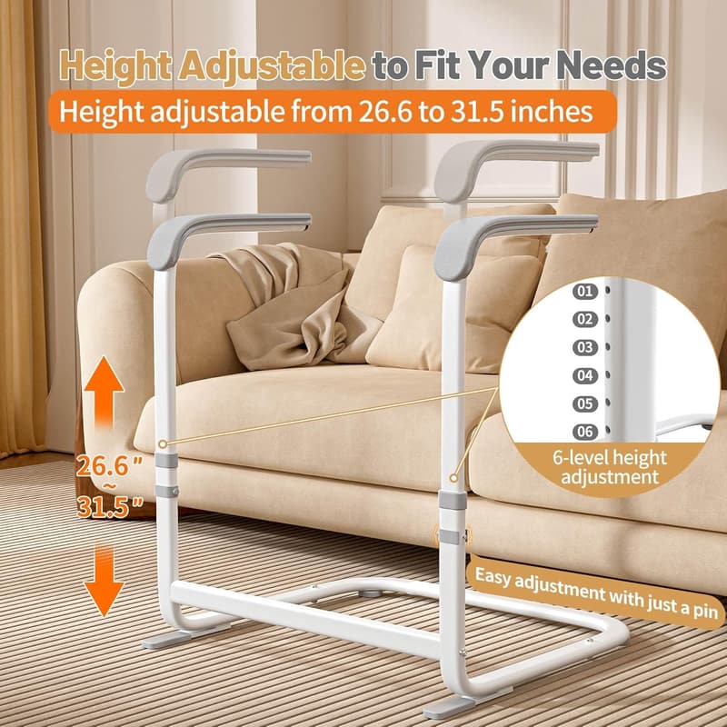 Height Adjustable Stand Assist Aid for Seniors, 21-inch Seat Width
