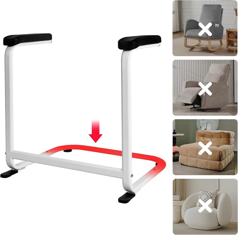 Sofa Assist Rail for Seniors - Soft Padding, U-Shaped Base