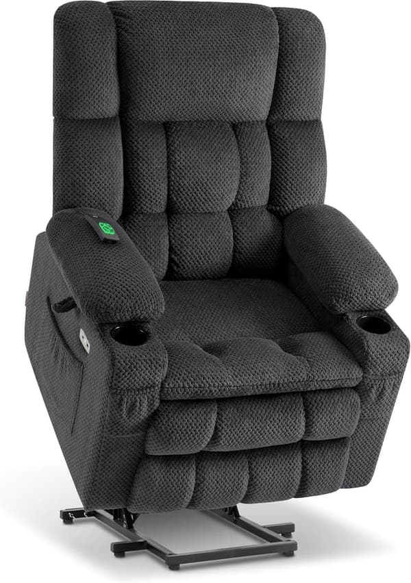Large Dual Motor Power Lift Recliner Sofa for Tall Seniors