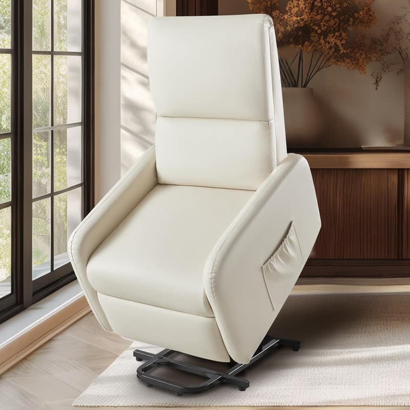 Electric Recliner Chair for Elderly, Comfy PU Upholstered Sofa