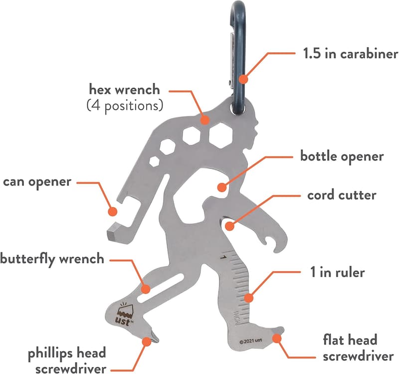 Durable Stainless Steel Multi-Tool Carabiner for Outdoor Adventures