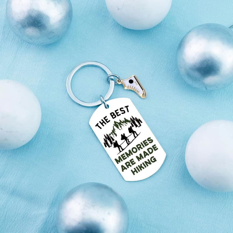 Hiking Essentials Inspirational Keychain for Outdoor Lovers