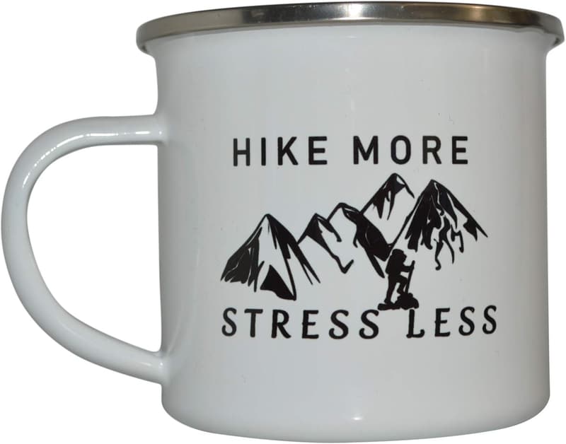 Funny Enamel Camp Mug for Camping and Hiking Adventure
