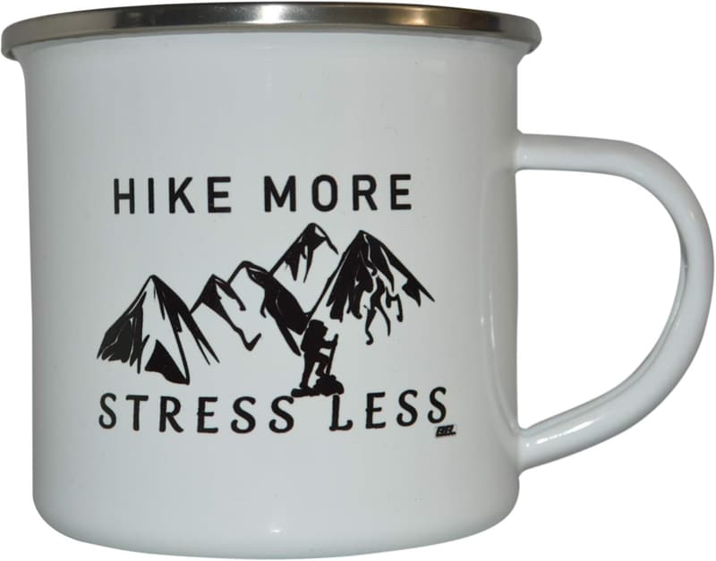 Funny Enamel Camp Mug for Camping and Hiking Adventure