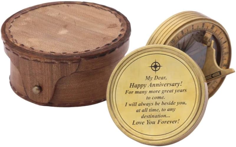Engraved Brass Compass - Romantic Gift for Husband
