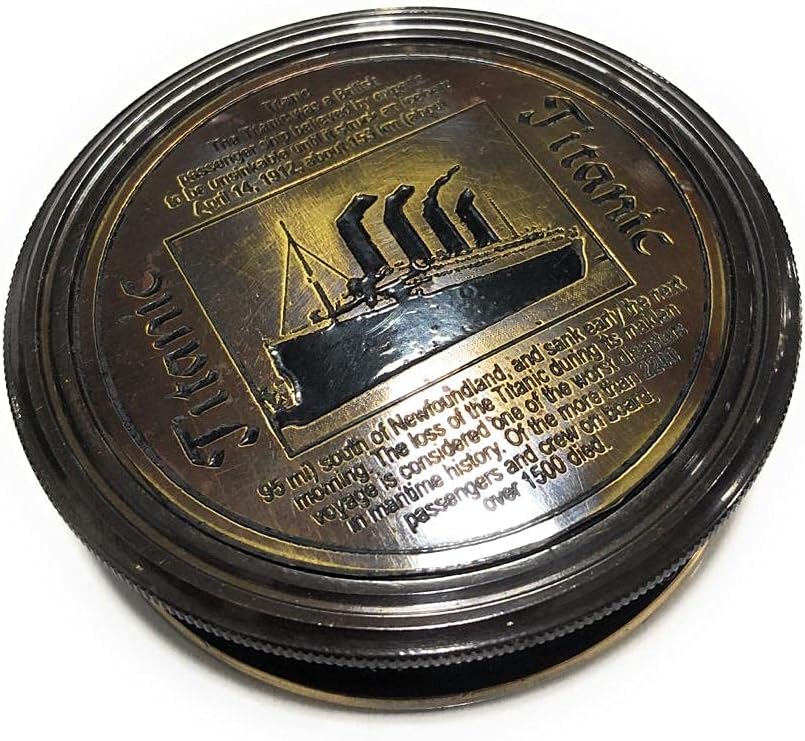 Antique Brass Pocket Compass - Engraved Romantic Gift for Him