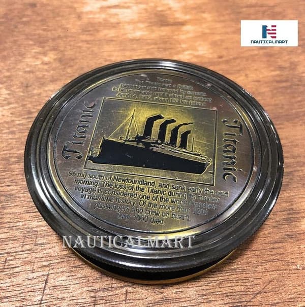 Antique Brass Pocket Compass - Engraved Romantic Gift for Him