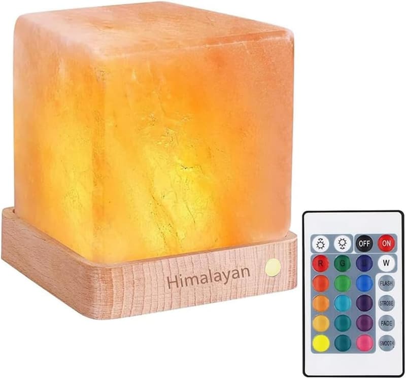 Himalayan Cordless Salt Lamp with Remote Control - 15 Colors