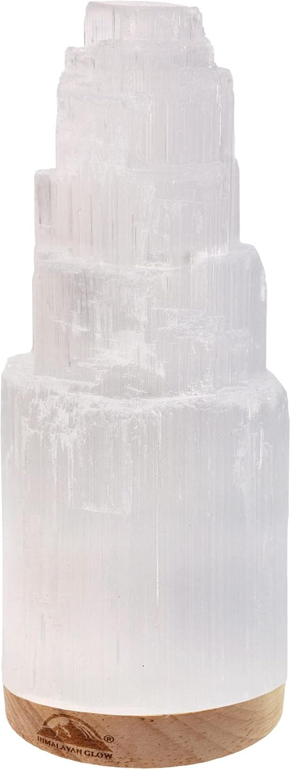 Selenite Crystal Lamp for Healing and Meditation - 20cm