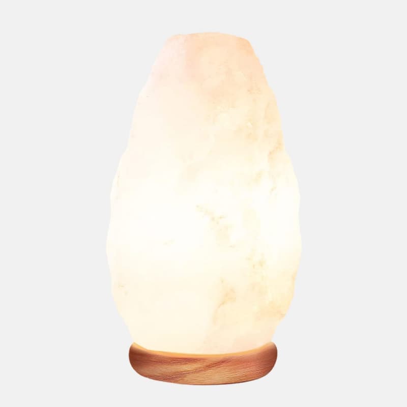 Handcrafted Himalayan Salt Lamp with Neem Base and Dimmer Switch