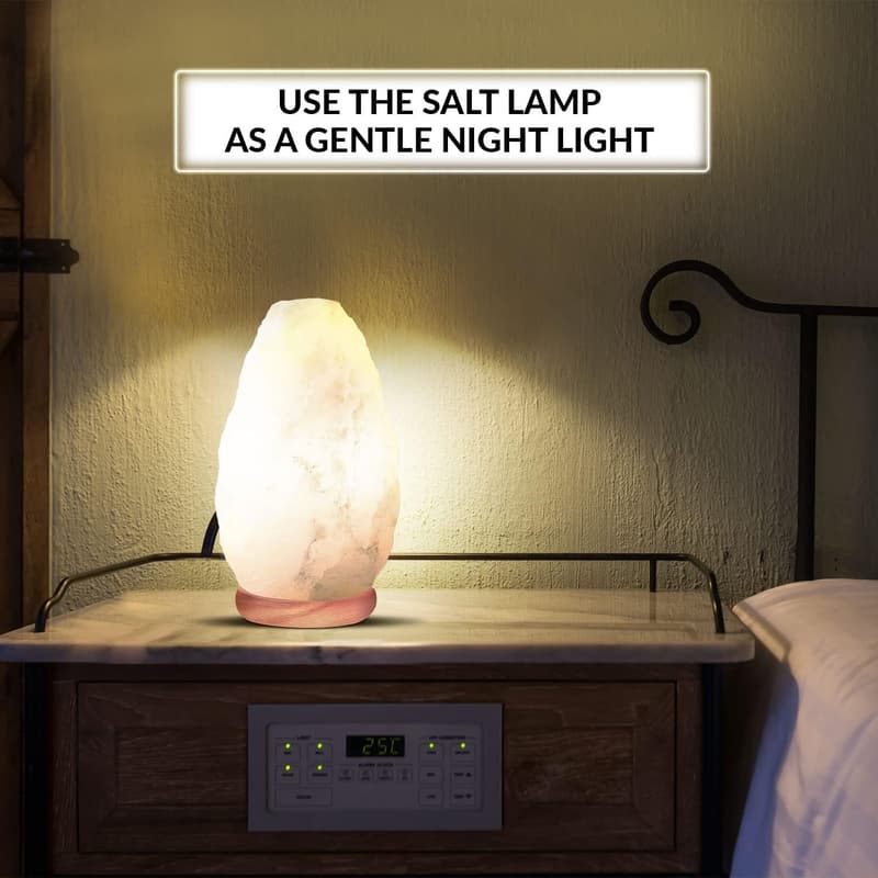 Handcrafted Himalayan Salt Lamp with Neem Base and Dimmer Switch