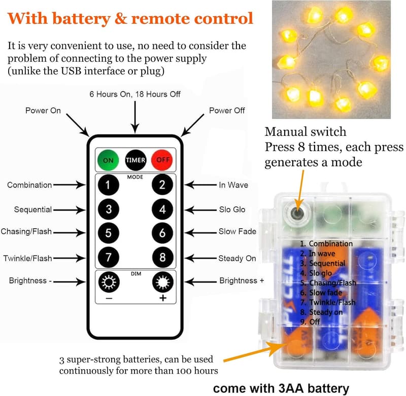 Himalayan Salt LED String Lights with Remote Control - Holiday Decor