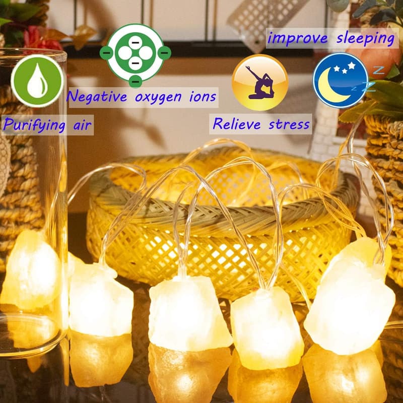 Himalayan Salt LED String Lights with Remote Control - Holiday Decor