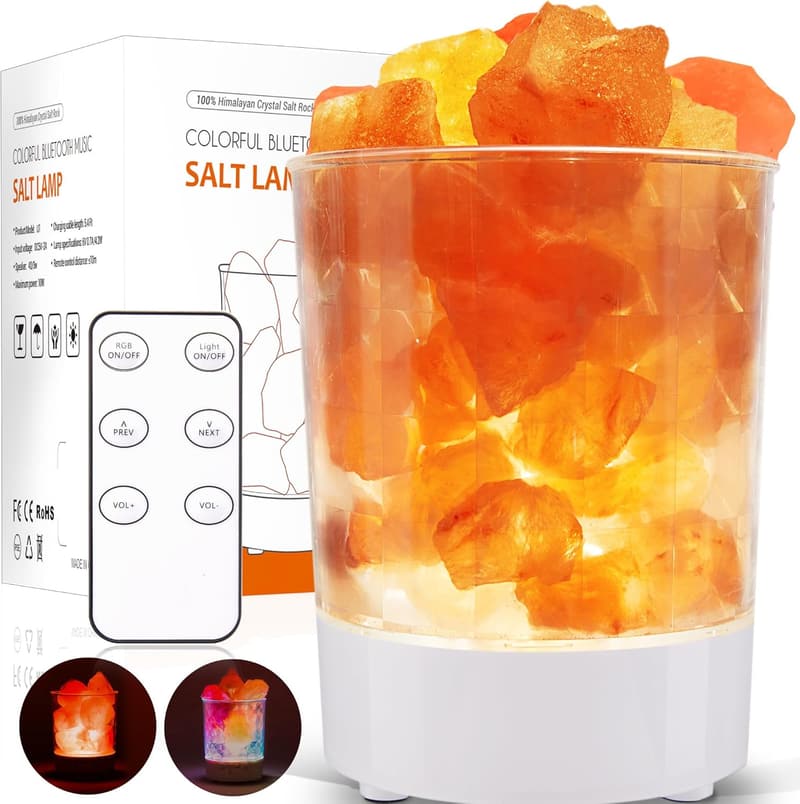 Colorful Himalayan Salt Lamp with Music and Dimmer for Relaxation