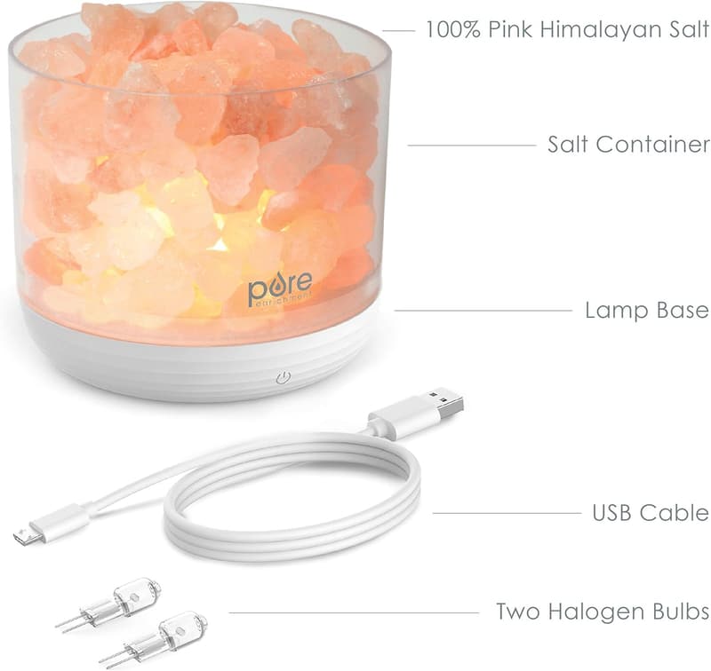 Himalayan Salt Lamp with USB Power and Dimmer Features