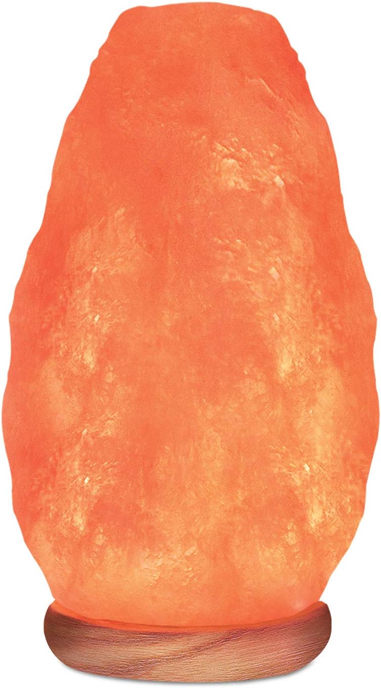 Himalayan Pink Salt Lamp with Wood Base – Dimmer Switch – 7-11 lbs