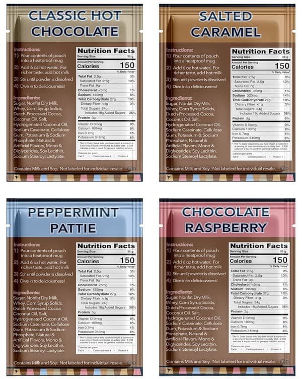 Gourmet Hot Cocoa Mix Variety Pack - 32 Count Assortment