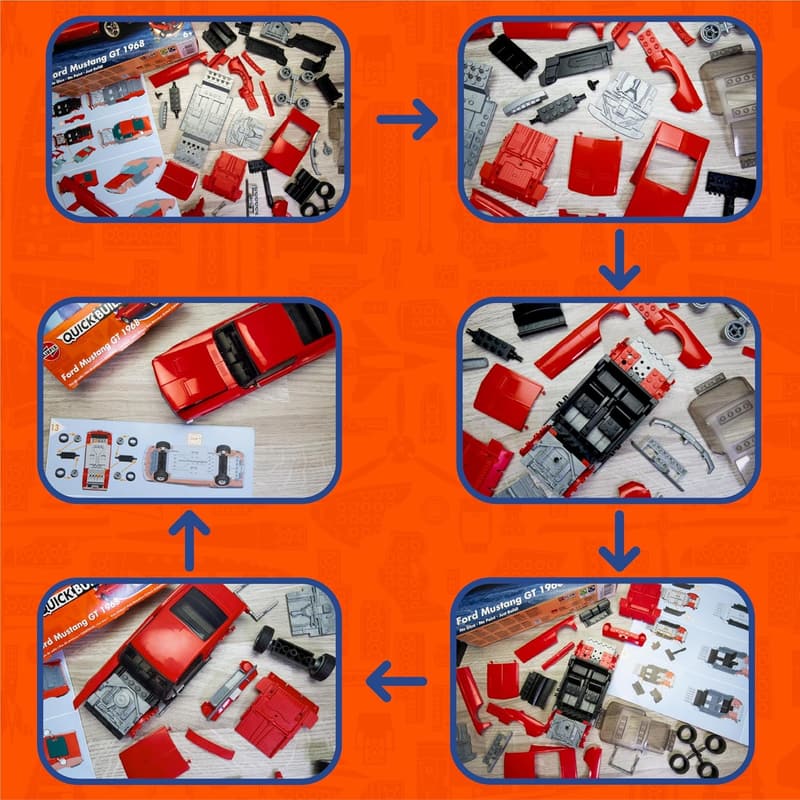 Ford Mustang GT 1968 Quickbuild Model Kit - Easy Snap Assembly