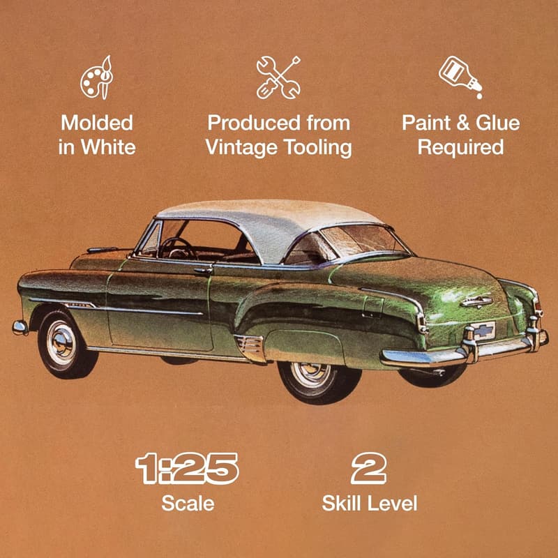1951 Chevrolet Bel Air Model Kit - 1/25 Scale Retro Deluxe