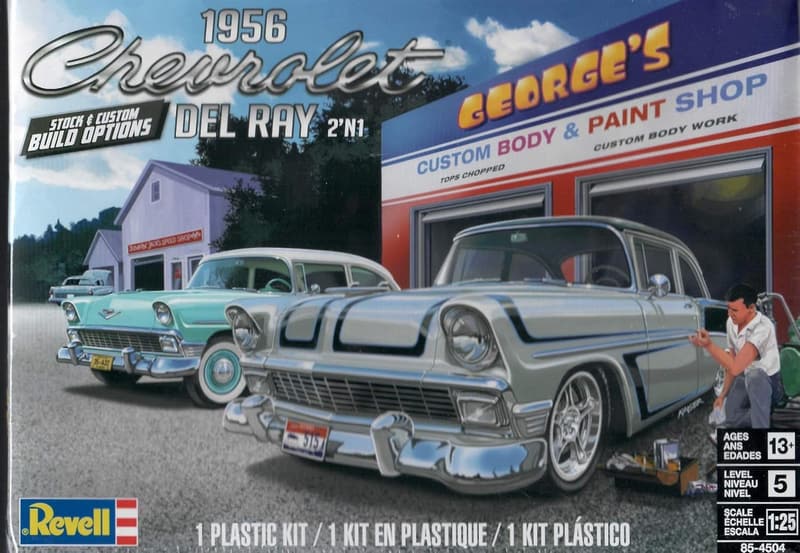 1956 Chevy Del Ray 2N1 Model Car Kit - 1:25 Scale, 153 Pieces