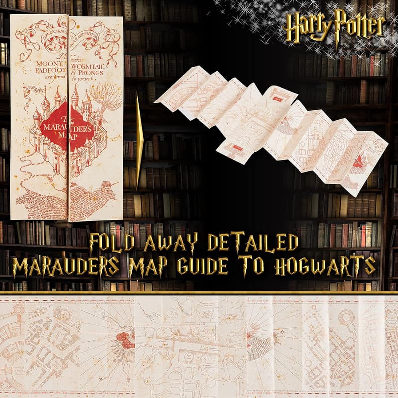 Harry Potter Wand Pen Set with Marauder's Map & House Stamp