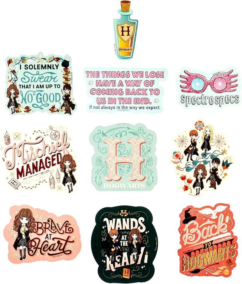 Harry Potter Wand Sticker Pack - Set of 50, Waterproof & UV Resistant