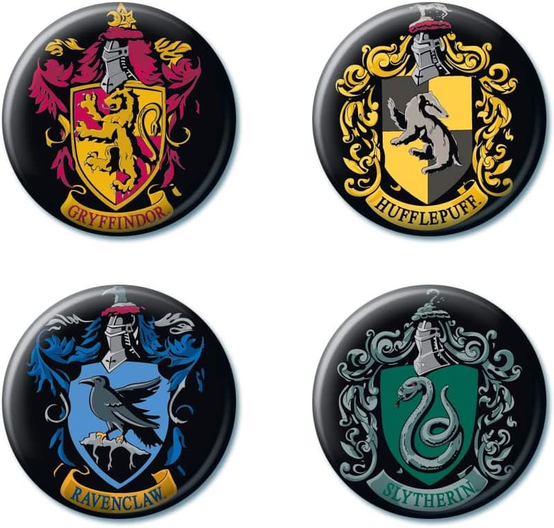 Harry Potter Hogwarts Houses Collectible Button Set of 4