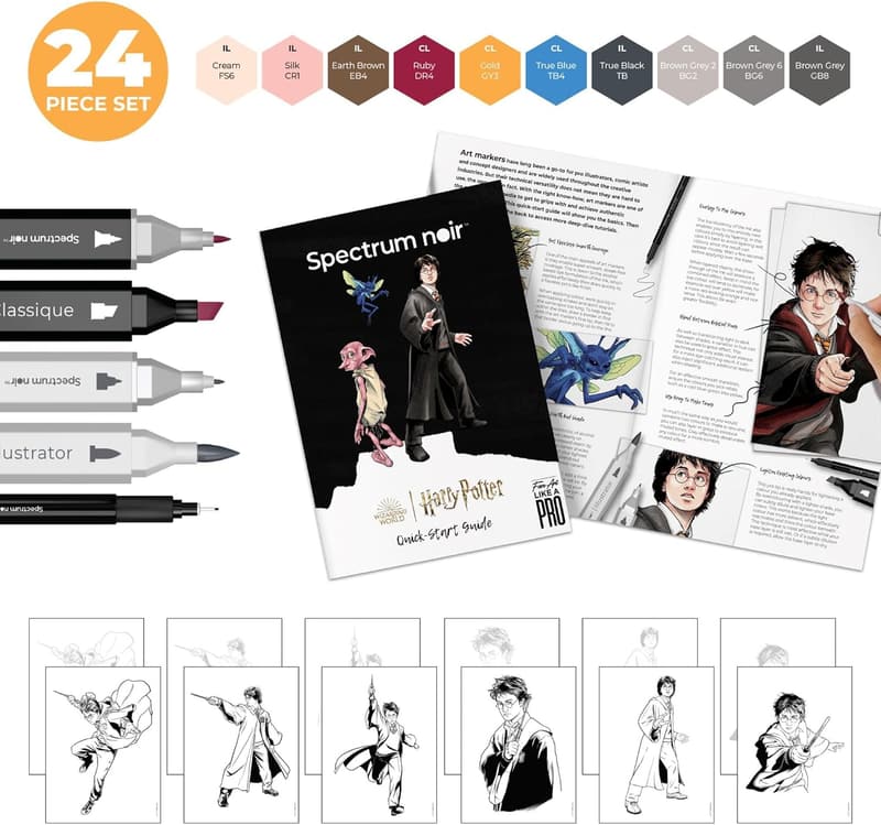 Harry Potter Pro Fan Art Set - 24 Spectrum Noir Markers